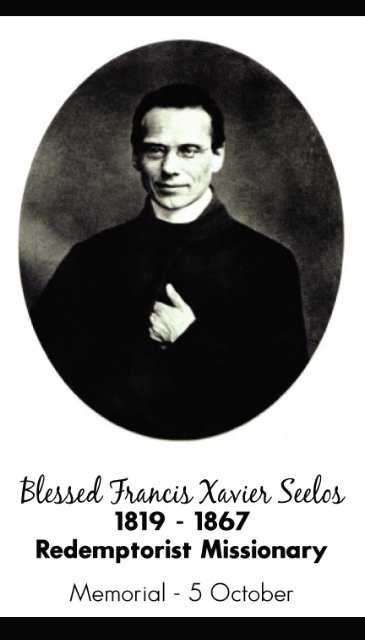 BLESSED FRANCIS XAVIER SEELOS PRAYER CARD